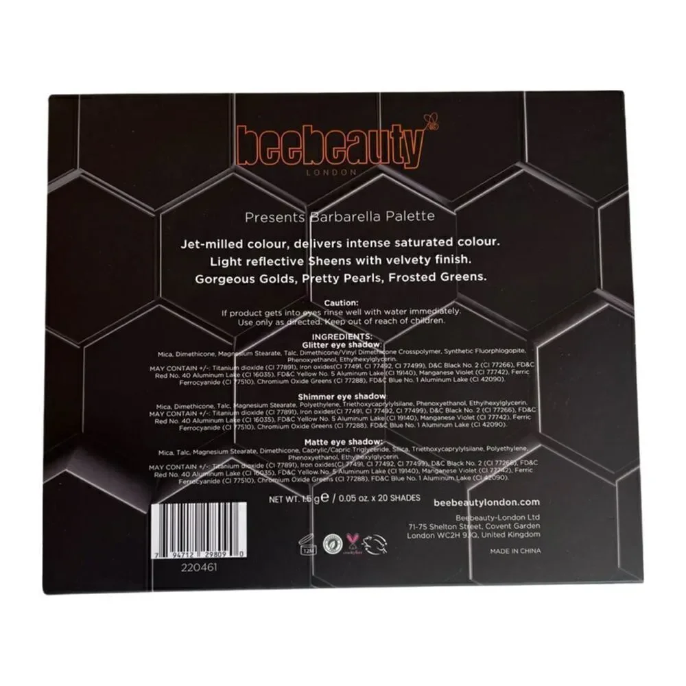 Barbarella eyeshadow palette by BeeBeauty Brand New un swatched